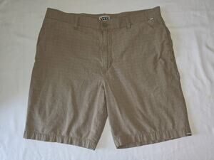 Vans Mens 36 Brown Tan Plaid Chino Shorts Skate Y2K Bermuda Casual